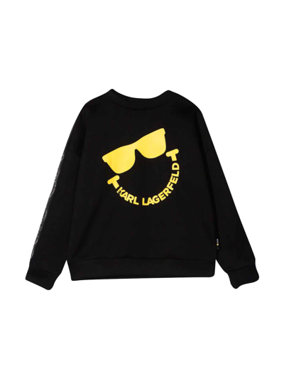 Shop Karl Lagerfeld Teen Unisex Black Sweatshirt In Nero