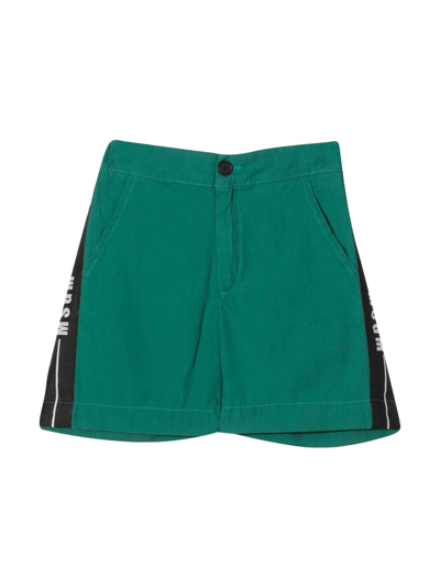 Shop Msgm Boy Green Shorts In Verde