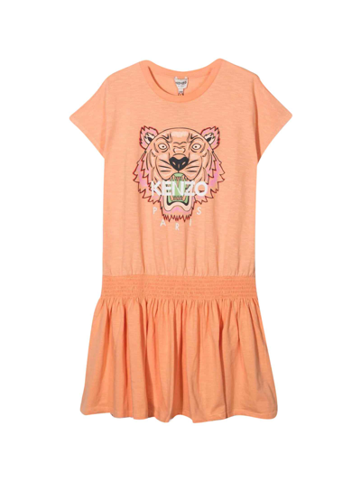 Shop Kenzo Orange Dress Teen Girl In Arancio