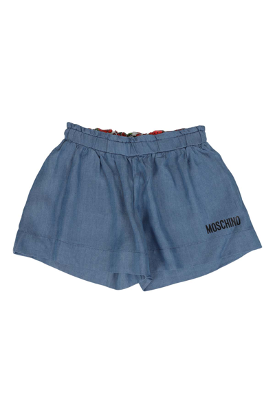 Shop Moschino Shorts In Azzurro Cielo