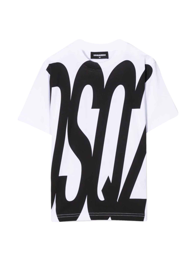Shop Dsquared2 White Teen Boy T-shirt In Bianco