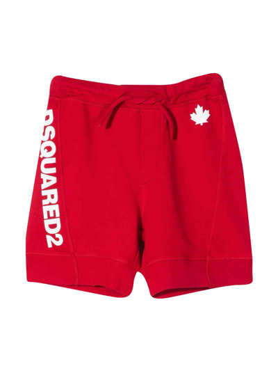 Shop Dsquared2 Teen Boy Red Sports Shorts In Rosso