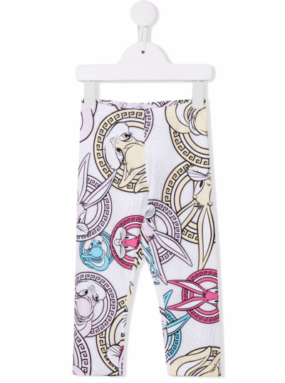 Shop Monnalisa Kids Girls Multicolor Jersey Leggings With Pop Print