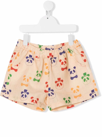 Shop Mini Rodini Kids Boys Beige Panda Cotton And Organco Linen Shorts