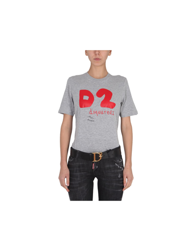 Shop Dsquared2 Renny D2 T-shirt In Gray