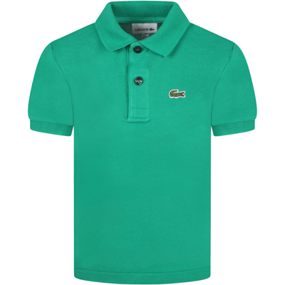 Shop Lacoste Green Polo For Boy With Iconic Crocodile