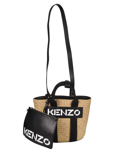 Shop Kenzo Small Woven Basket Tote