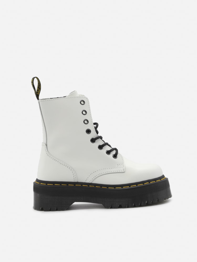 Shop Dr. Martens' Jadon Platform Leather Ankle Boots In White