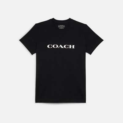Shop Coach Essential T-shirt In Organic Cotton In Black