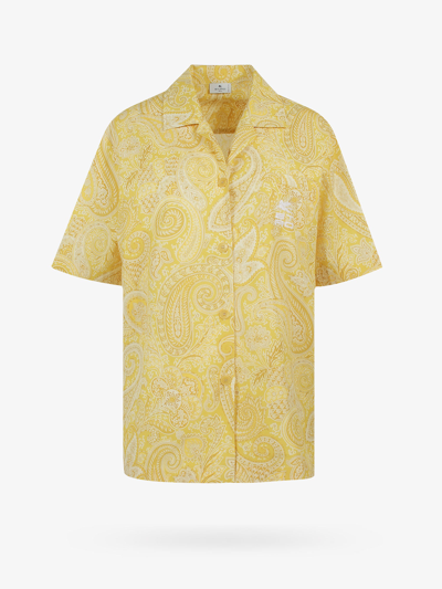 Shop Etro Shirt In Yellow