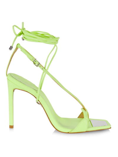 Shop Schutz Women's Vikki Strappy Leather Sandals In Lime Green