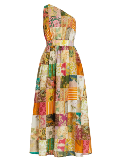 Shop Alemais Women's Hattie Asymmetric Patchwork Dress In Lilac