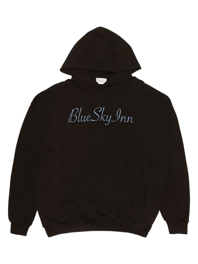 Shop Blue Sky Inn Men's Logo Embroidered Hoodie In Black