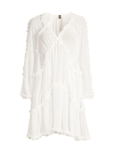 Shop Aurum Women's Tiered Minidress In White