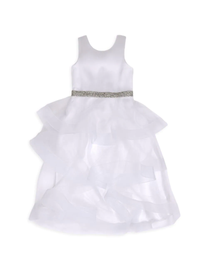 Shop Zoe Little Girl's & Girl's Ella Tiered Organza Dress In White
