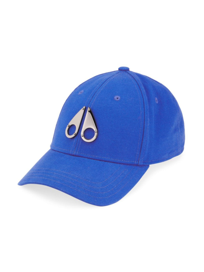Shop Moose Knuckles Men's Metal Logo Baseball Hat In Blue Gunmetal