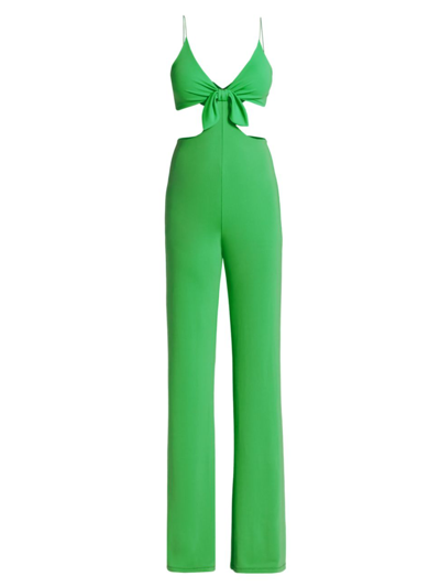 Shop Alice And Olivia Women's Havana Cut-out V-neck Jumpsuit In Garden Green