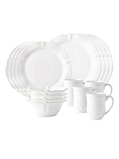 Shop Juliska Berry & Thread Flared 16-piece Place Setting In White Wash
