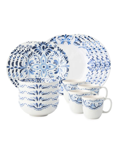 Shop Juliska Iberian Ceramic 16-piece Dinnerware Set In Indigo Blue