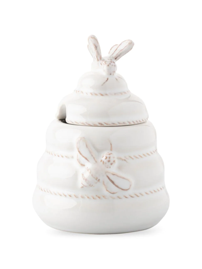 Shop Juliska Clever Creatures Henrietta Whitewash Honey Pot In White Wash