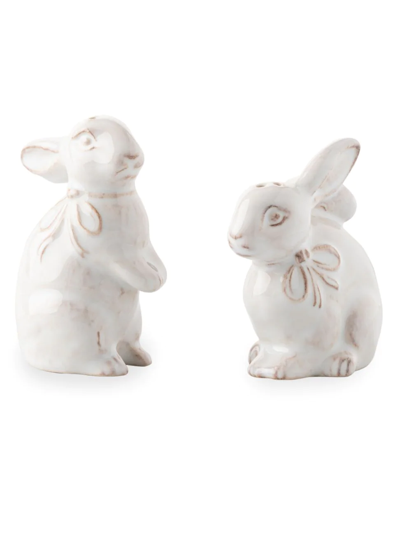 Shop Juliska Clever Creatures Bunny Salt & Pepper Shakers In White Wash
