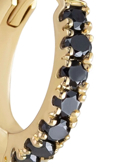 Shop Metier 9kt Yellow Gold Black Diamomd Huggie Hoop