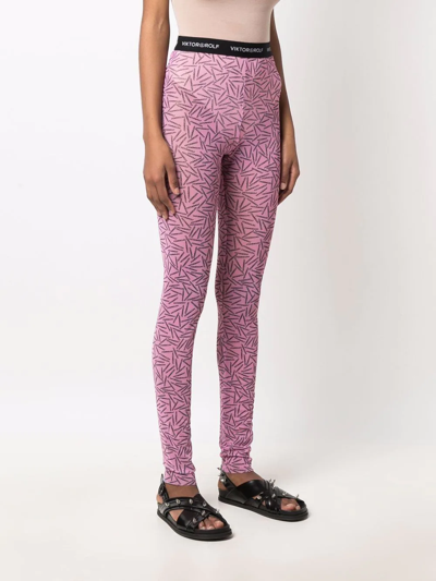 Shop Viktor & Rolf Private Party Leggings In Rosa