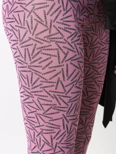 Shop Viktor & Rolf Private Party Leggings In Rosa