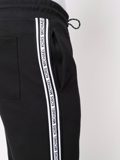 Shop Michael Kors Side Logo-print Track Pants In Schwarz