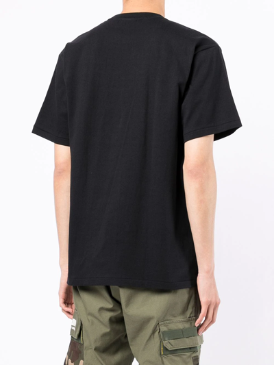 Shop A Bathing Ape Zip-print Cotton T-shirt In Schwarz