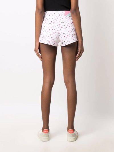 Shop Chiara Ferragni All-over Star-print Shorts In Weiss