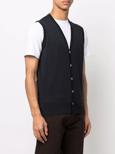 Shop Drumohr Sleeveless V-neck Vest In Blau