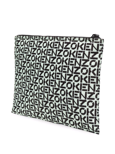 Shop Kenzo Monogram-print Clutch Bag In Grün