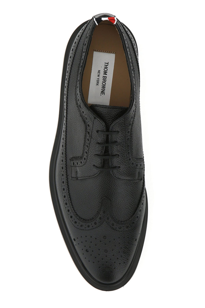 Shop Thom Browne Black Leather Lace-up Shoes  Black  Uomo 7