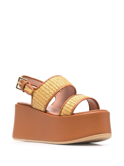 Shop Alberta Ferretti Slingback Platform Sandals In Nude