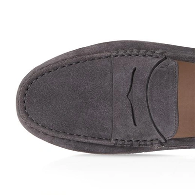 Tod's Gommino Penny Bar Driving Shoes In Grey