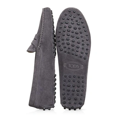 Tod's Gommino Penny Bar Driving Shoes In Grey