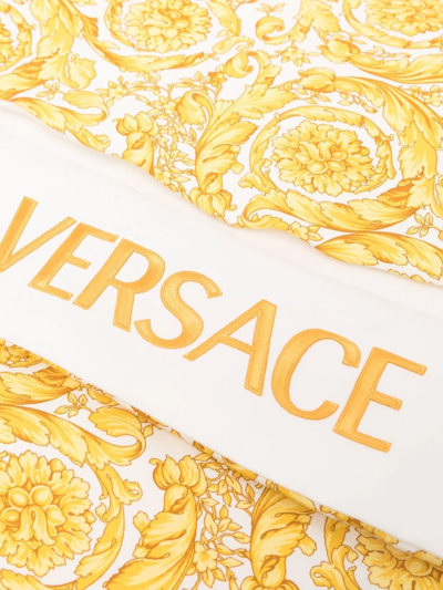 Shop Versace Baroque Pattern-print Sleep Bag In Yellow
