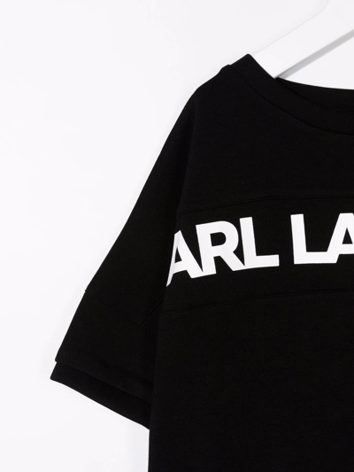 Shop Karl Lagerfeld Logo-print Sweatshirt Dress In Black