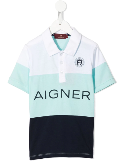 Aigner Logo-print Polo Shirt In Blue
