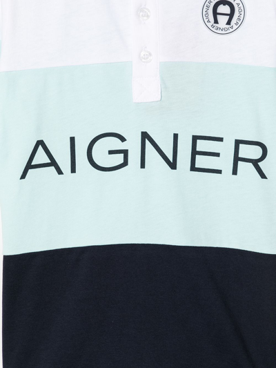 Shop Aigner Logo-print Polo Shirt In Blue