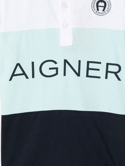 Aigner Logo-print Polo Shirt In Blue