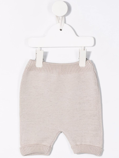 Shop Little Bear Ghetta Knitted Trousers In Neutrals