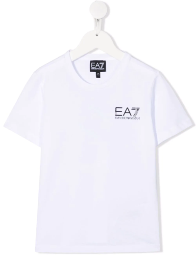 Shop Emporio Armani Logo-print Crewneck T-shirt In White