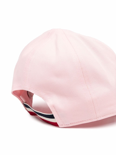 Shop Moncler Logo-patch Cotton Cap In Pink