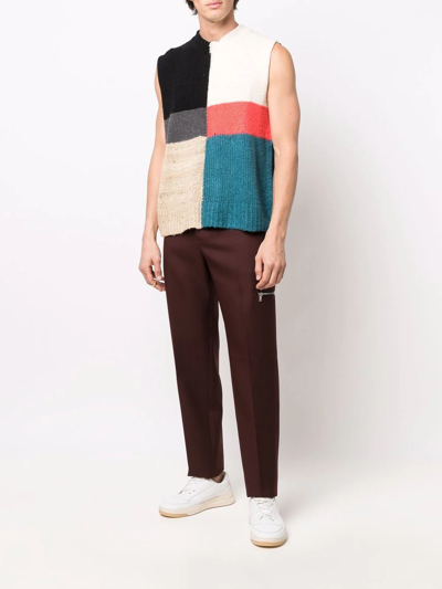 Shop Jil Sander Wool Straight-leg Trousers In Brown
