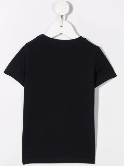 Shop Moncler Logo-print Cotton T-shirt In Blue