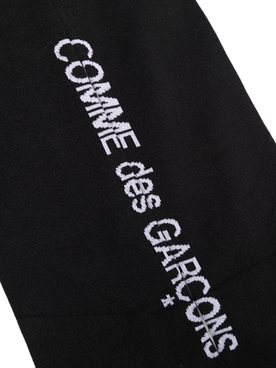 Comme Des Garçons Logo Knee High Socks In Black
