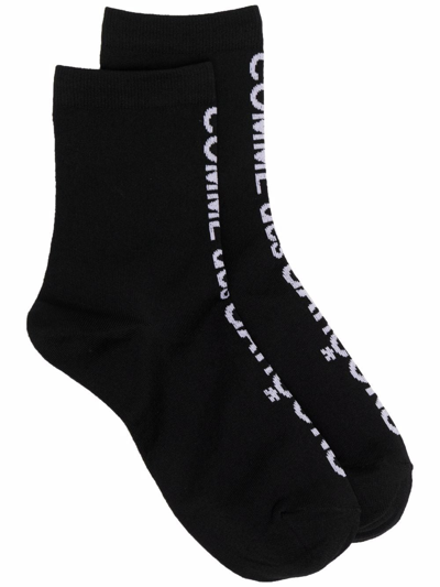 Comme Des Garçons Logo-print Socks In Black