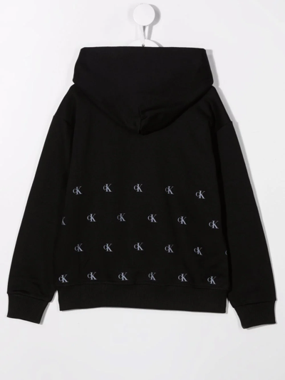 Calvin Klein Logo-print Hoodie In Black